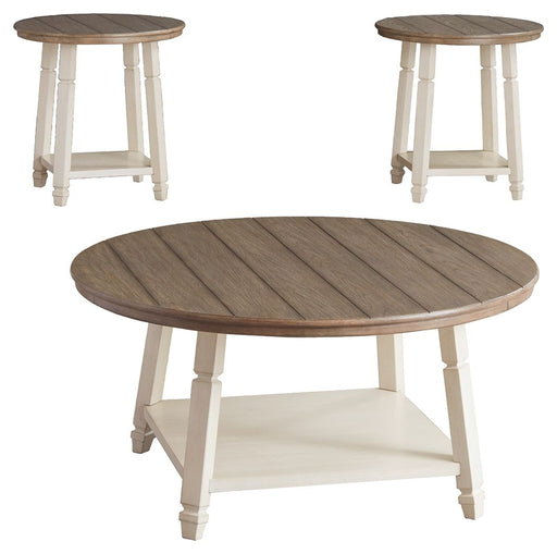 Bolanbrook - White / Brown / Beige - Occasional Table Set (Set of 3) - Simple Home Plus