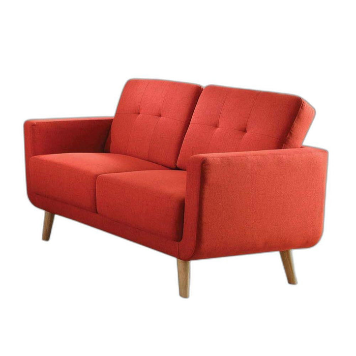 Linen Loveseat - Red