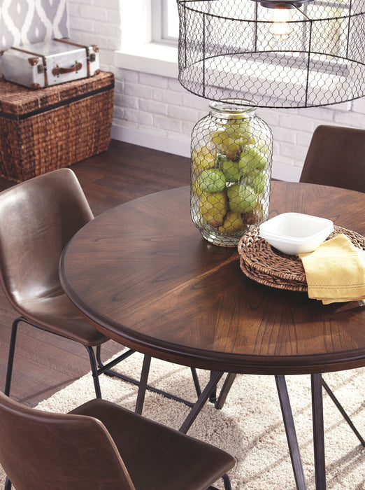 Centiar - Two-tone Brown - Round Dining Room Table - Simple Home Plus