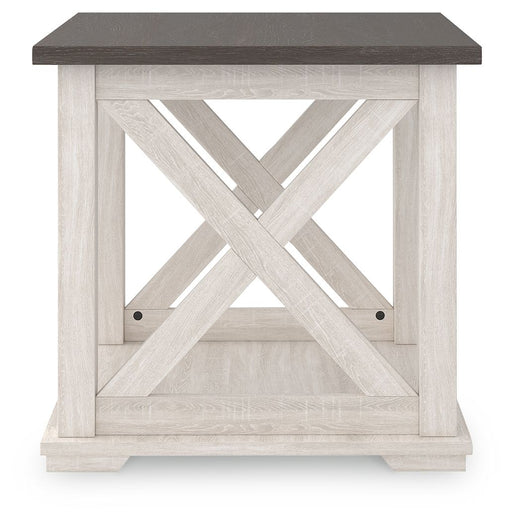 Dorrinson - White / Black / Gray - Square End Table - Simple Home Plus