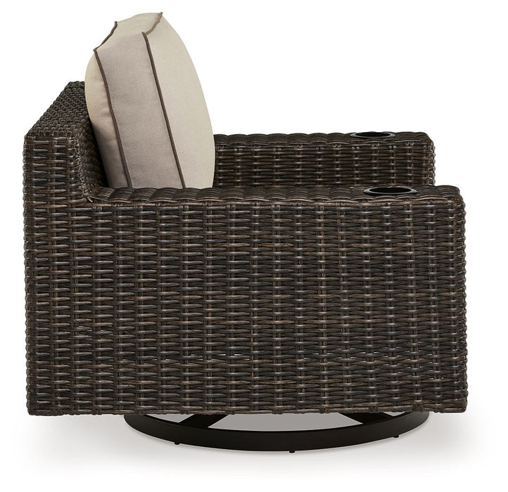 Coastline Bay - Brown - Swivel Lounge W/ Cushion