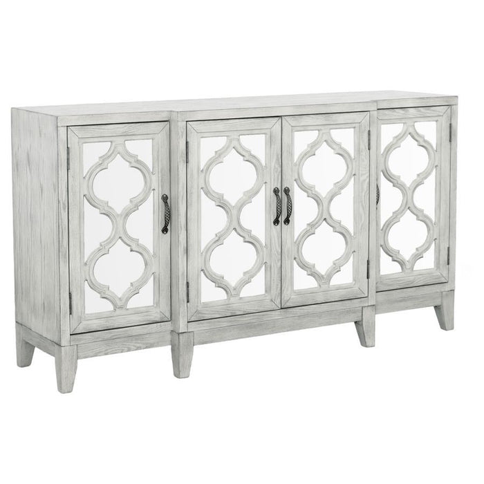 Mckellen - 4-Door Accent Cabinet - Antique White - Simple Home Plus