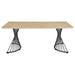 Altus - Swirl Base Dining Table - Natural Oak And Gunmetal - Simple Home Plus