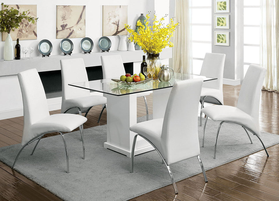 Eva - Dining Table - White / Clear - Simple Home Plus