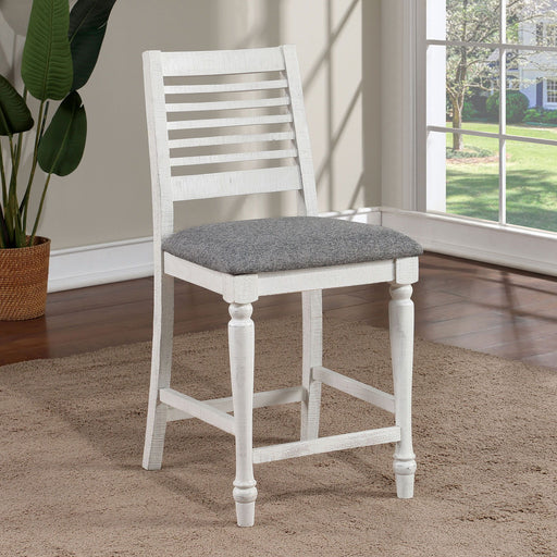 Calabria - Counter Height Chair (Set of 2) - Antique White / Gray - Simple Home Plus