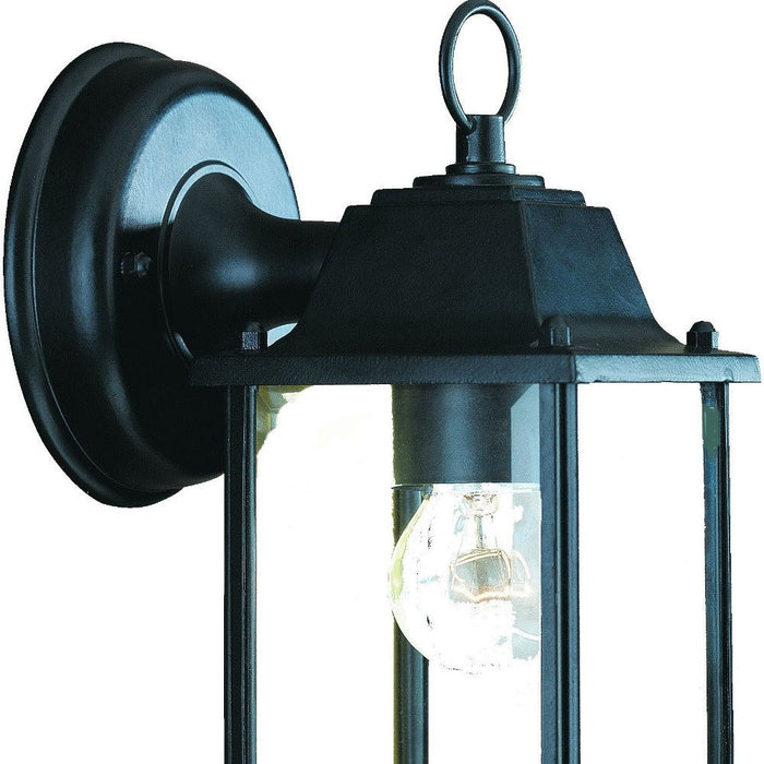 Hanging Glass Lantern Wall Light - Matte Black