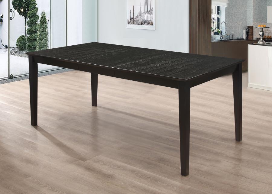 Louise - Rectangular Dining Table With Extension Leaf - Black - Simple Home Plus