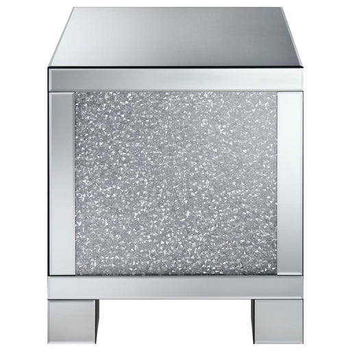 Gillian - Square End Table - Silver And Clear Mirror - Simple Home Plus