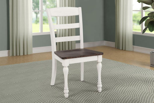 Madelyn - Ladder Back Side Chairs (Set of 2) - Dark Cocoa And Coastal White - Simple Home Plus