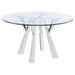 Alaia - Round Glass Top Dining Table - Clear And Chrome - Simple Home Plus