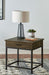 Byers - Square 1-Drawer End Table - Brown Oak And Sandy Black - Simple Home Plus