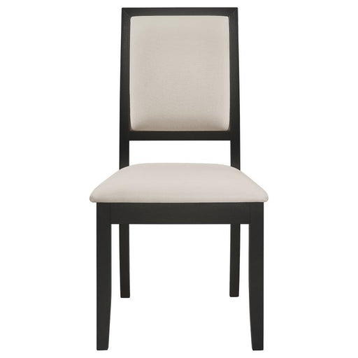 Louise - Upholstered Dining Side Chairs (Set of 2) - Black And Cream - Simple Home Plus