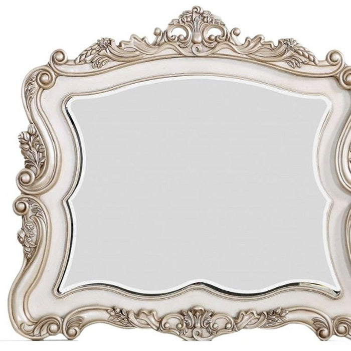 44" Novelty Solid Wood Framed Dresser Mirror - White