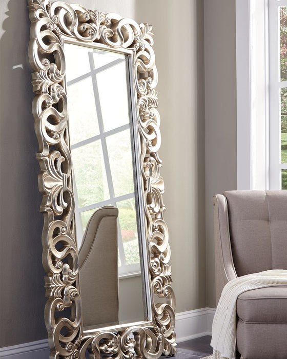 Lucia - Antique Silver Finish - Floor Mirror - Simple Home Plus