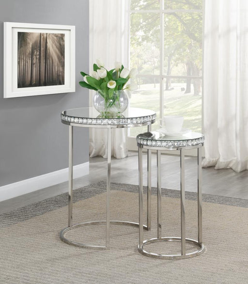 Addison - 2 Piece Round Nesting Table - Silver - Simple Home Plus