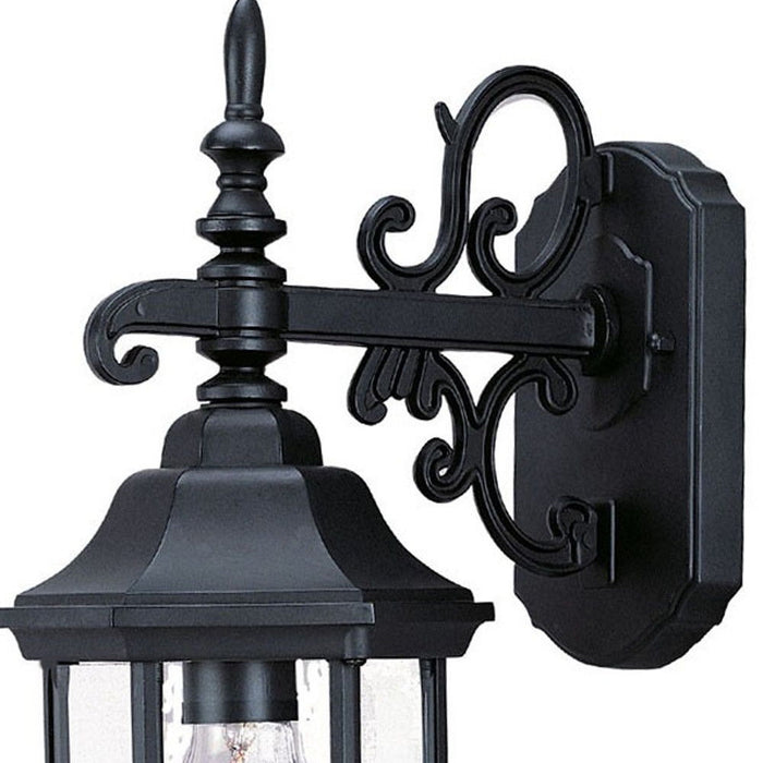 Petite Domed Hanging Glass Lantern Wall Light - Matte Black