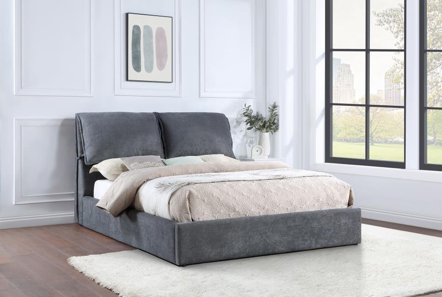 Laurel - Upholstered Platform Bed With Pillow Headboard - Simple Home Plus