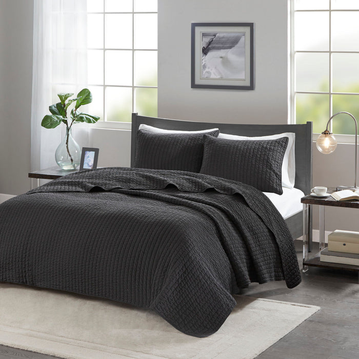 Keaton - 2 Piece Quilt Set - Black