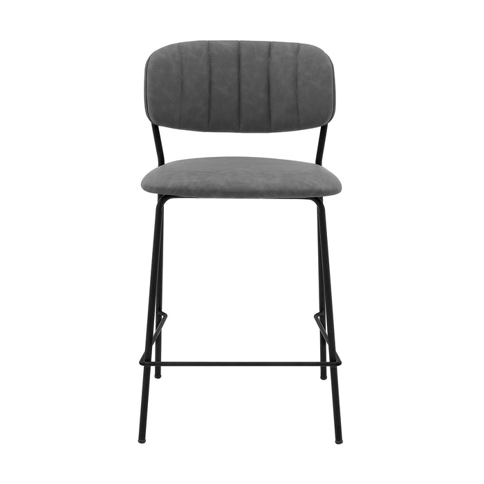 Iron Counter Height Bar Chair - Gray / Black