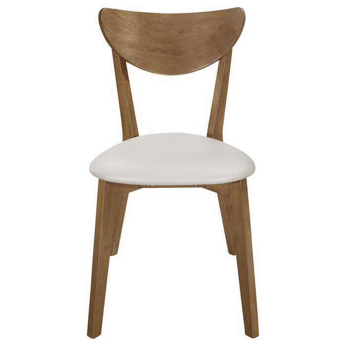 Kersey - Dining Side Chairs With Curved Backs (Set of 2) - Beige And Chestnut - Simple Home Plus