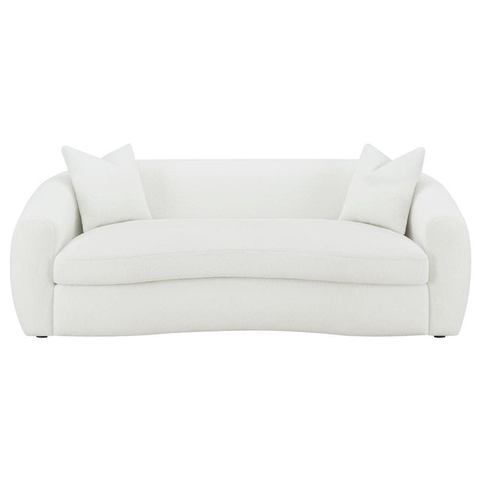 Isabella - Upholstered Tight Back Sofa - White - Simple Home Plus