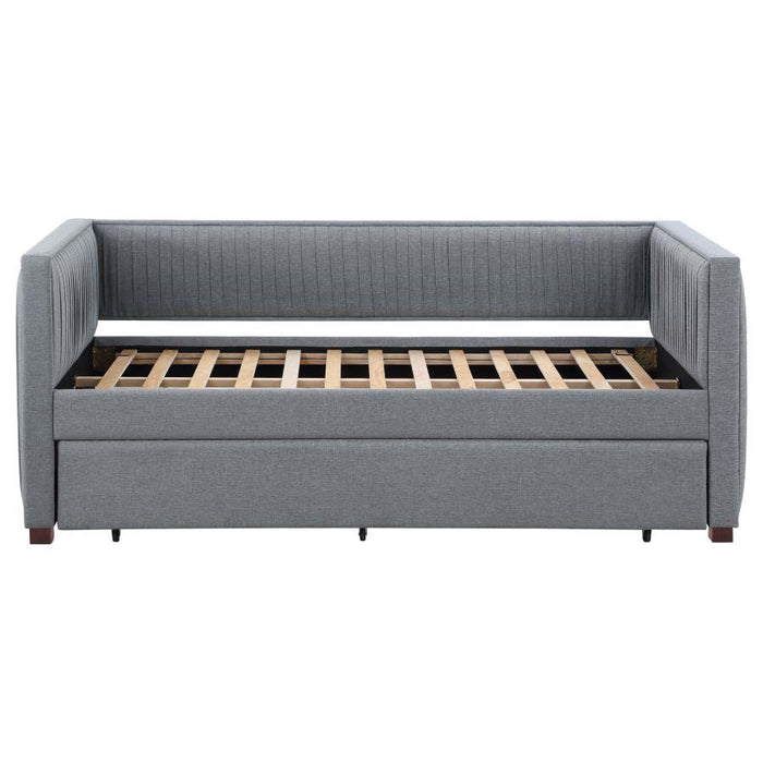 Brodie - Upholstered Twin Daybed With Trundle - Gray - Simple Home Plus