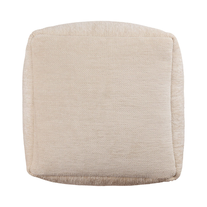 Chenille Cube Pouf Ottoman - Ivory