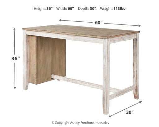 Skempton - White - Rectangular Counter Table With Storage - Simple Home Plus