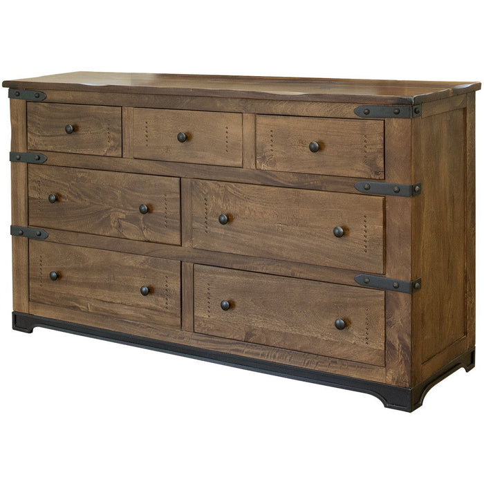 Solid Wood Seven Drawer Triple Dresser - Natural