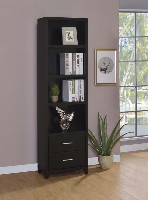 Lewes - 2-Drawer Media Tower - Cappuccino - Simple Home Plus