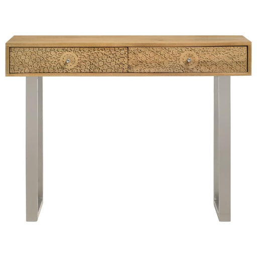 Draco - Console Table With Hand Carved Drawers - Natural - Simple Home Plus