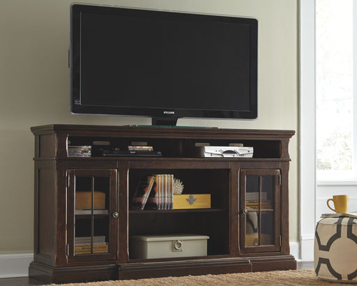 Roddinton - Dark Brown - Xl TV Stand W/Fireplace Option - Simple Home Plus