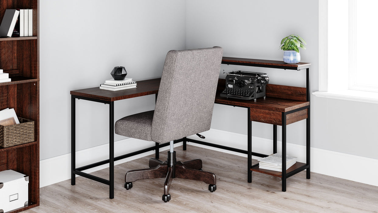 Camiburg - Warm Brown - L-desk With Storage - Simple Home Plus