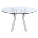 Alaia - Round Glass Top Dining Table - Clear And Chrome - Simple Home Plus