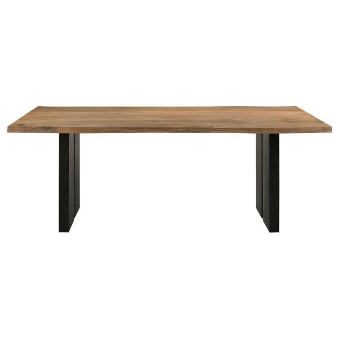 Bradshaw - Rectangular Live Edge Dining Table - Natural Acacia And Black - Simple Home Plus