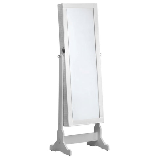 Zayas - Storage Jewelry Cheval Mirror - White - Simple Home Plus