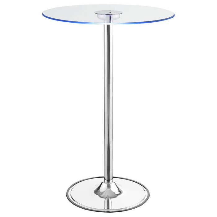 Thea - LED Bar Table - Chrome And Clear - Simple Home Plus