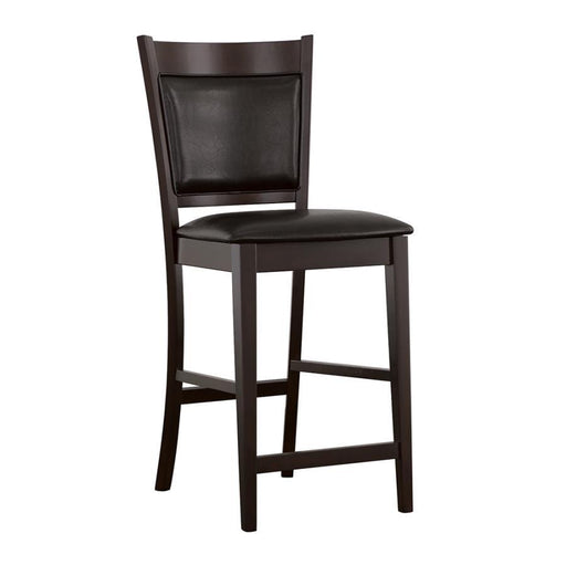 Jaden - Upholstered Counter Height Stools (Set of 2) - Black And Espresso - Simple Home Plus