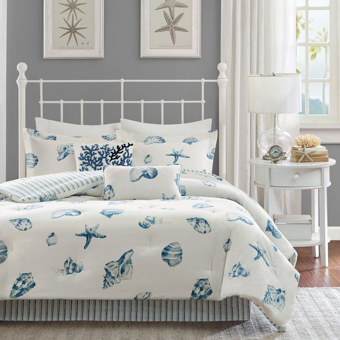 Beach House - King Comforter Set - Blue