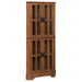 Coreosis - 4-Shelf Corner Curio Cabinet - Golden Brown - Simple Home Plus