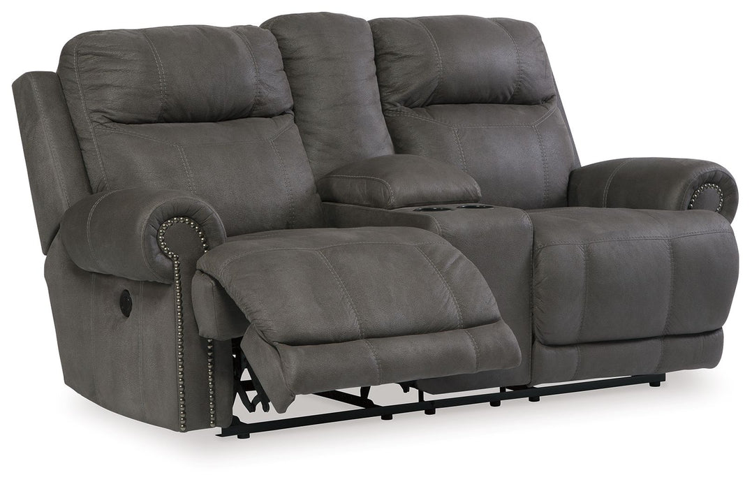 Austere - Gray - Dbl Rec Loveseat W/Console - Simple Home Plus