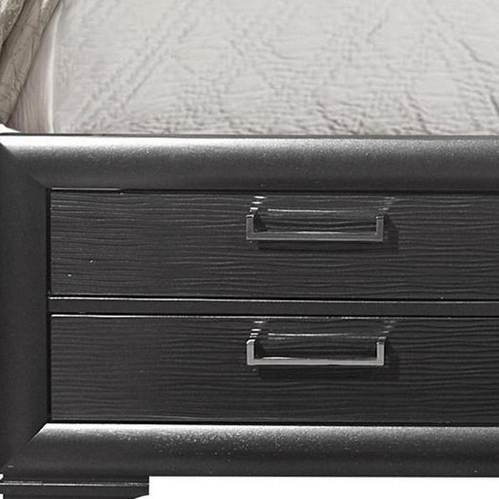 Solid Wood Full Eight Drawers Bed - Gray