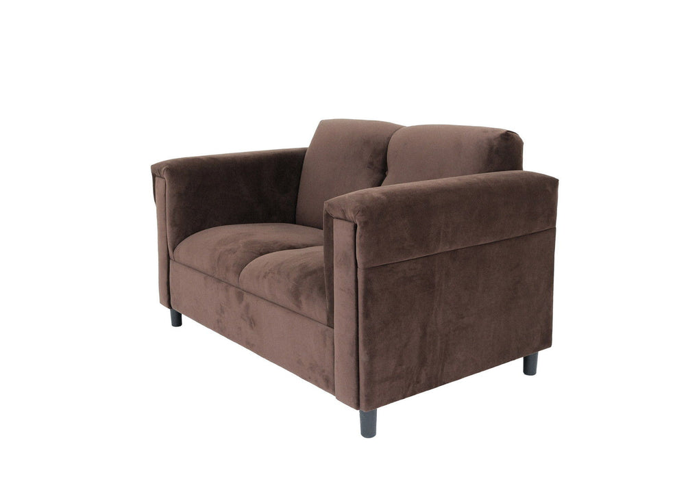 Microsuede Loveseat - Dark Brown / Black