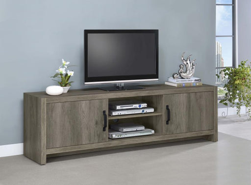 Burke - 2-Door TV Console - Gray Driftwood - Simple Home Plus