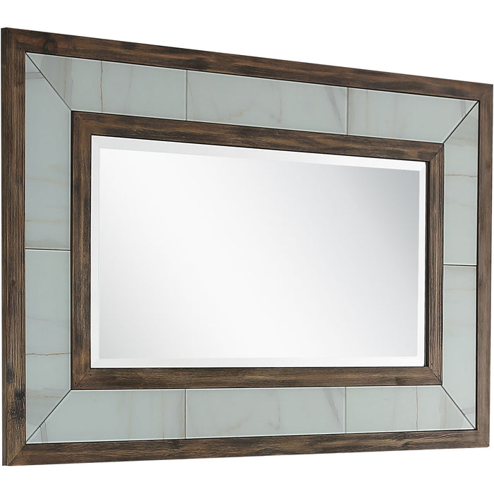 32" Wood Framed Accent Mirror - Brown