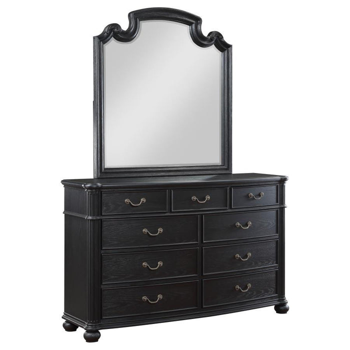 Celina - 9-Drawer Bedroom Dresser With Mirror - Black