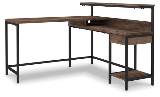 Arlenbry - Gray - L-desk With Storage - Simple Home Plus