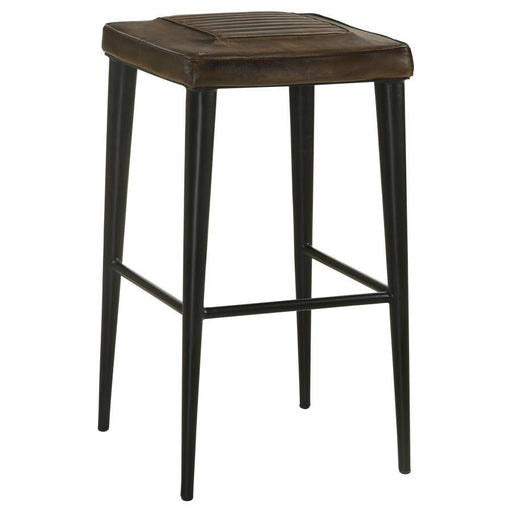 Alvaro - Leather Upholstered Backless Bar Stool (Set of 2) - Simple Home Plus
