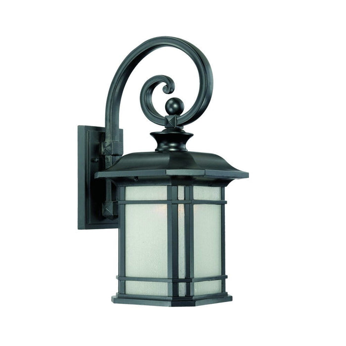 XL Frosted Linen Glass Lantern Wall Light - Matte Black