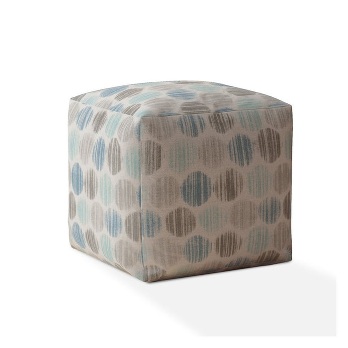 Cotton Polka Dots, Pouf Ottoman - Blue